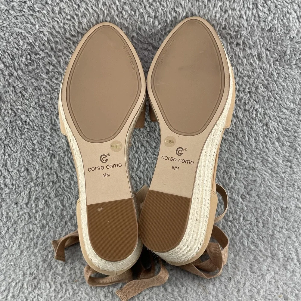 Corso Como Wedge Espadrille Sandal Heel Women 9.5 M Lace Up Classic Beach Summer